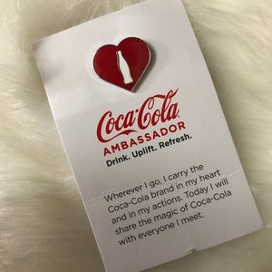 Heart shaped Coca Cola pin